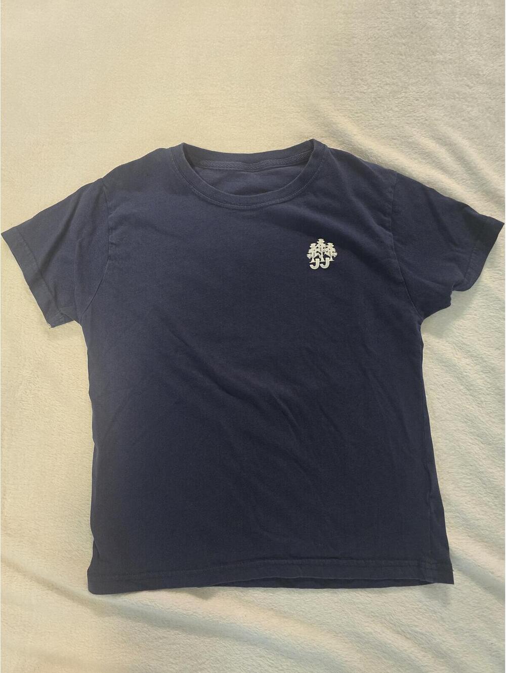 Navy Blue 'Gone Hunting' Graphic T-Shirt with Deer Design